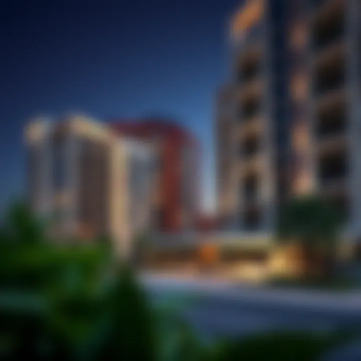 Modern residential buildings in معسكر جبل علي